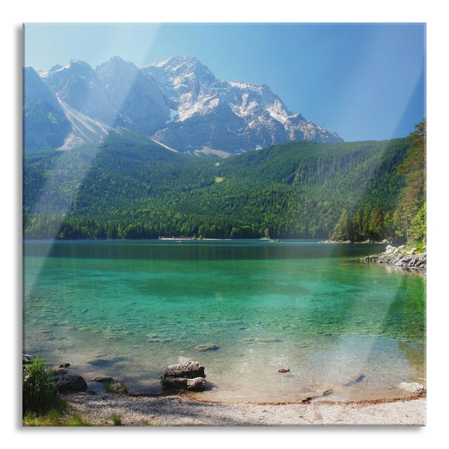 Breathtaking Mountain Lake - Unframed Photograph on Glass Union Rustic Size: 80cm H x 80cm W x 0.4cm D on Productcaster.