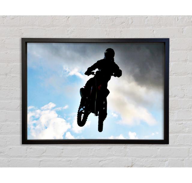 Motorcross Freestyle In The Sky - Single Picture Frame Art Prints on Canvas Bright Star Size: 59.7cm H x 84.1cm W x 3.3cm D on Productcaster.