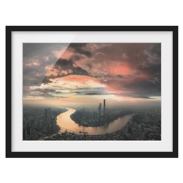 Shanghai in the Morning - Picture Frame Photograph Ebern Designs Size: 40cm H x 55cm W x 2cm D, Framed Option: Black Framed on Productcaster.