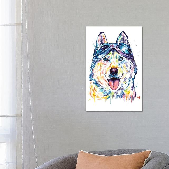 Husky Aviators by Lisa Whitehouse - Wrapped Canvas Art Prints Rosalind Wheeler Size: 66.04cm H x 45.72cm W on Productcaster.