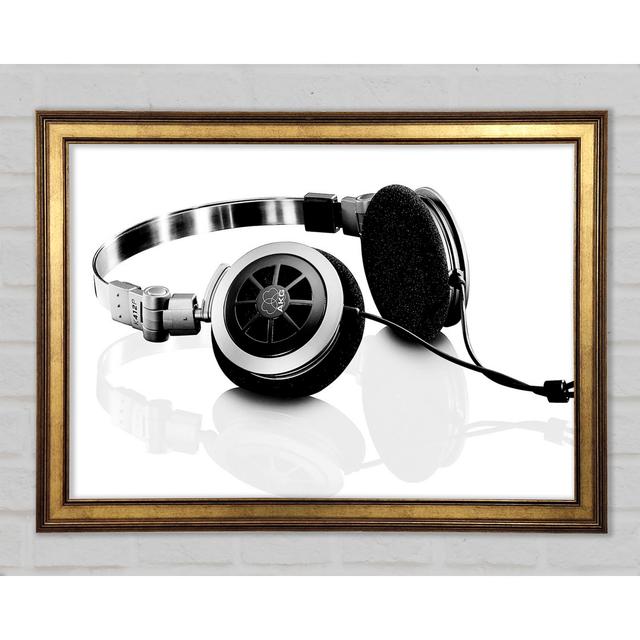 Headphones Framed Print Ebern Designs Size: 29.7cm H x 42cm W x 1.5cm D on Productcaster.