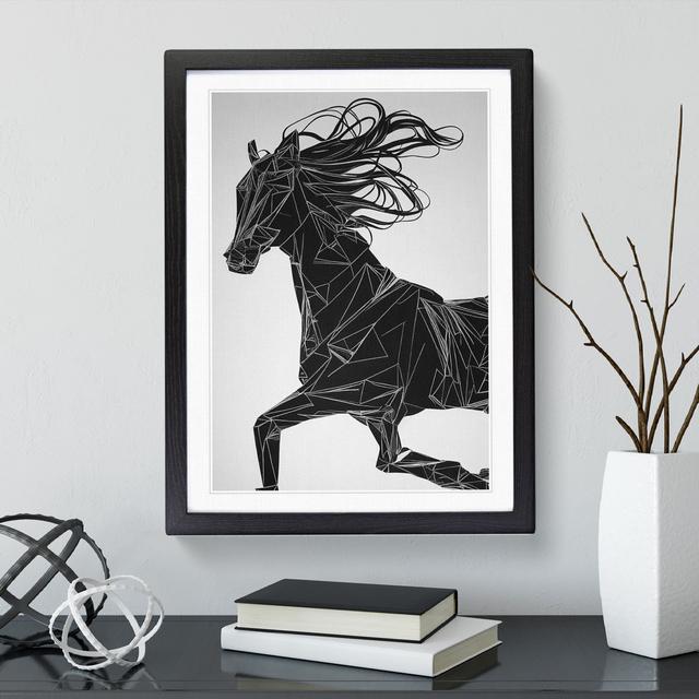 A Running Horse - Picture Frame Graphic Art Natur Pur Frame Colour: Black, Size: 34cm H x 25cm W x 2cm D on Productcaster.