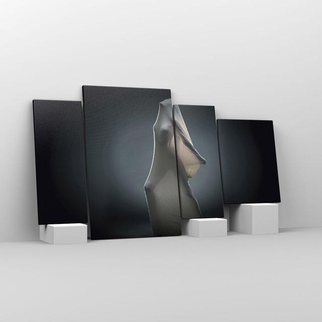 Artistic Woman Fight - 4 Piece Wrapped Canvas Photograph Ebern Designs Size: 70cm H x 120cm W x 1.8cm D on Productcaster.