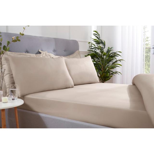 Armistead Microfibre Fitted Sheet Latitude Run Colour: Natural, Size: European Kingsize (160 x 200cm) on Productcaster.