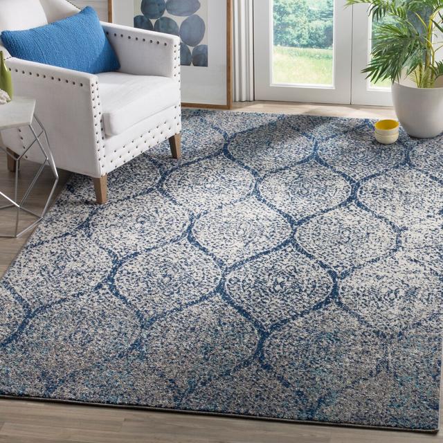 Teppich Aubrielle in Marineblau/Grau Bloomsbury Market Teppichgröße: Rechteckig 200 x 300 cm on Productcaster.