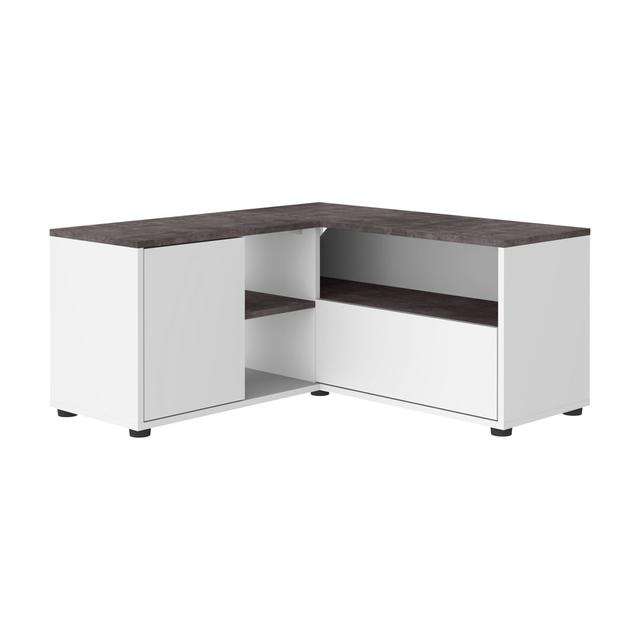 Elliott TV Stand for TVs up to 40" Fernleaf Colour: White/Concrete Look on Productcaster.