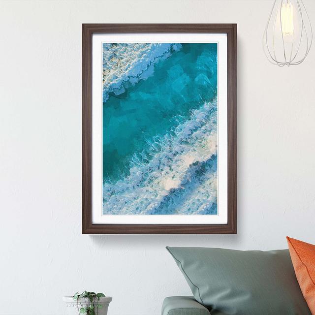 Aerial Beach View of the Maldives in Abstract - Picture Frame Graphic Art Print East Urban Home Frame Option: Walnut Framed, Size: 87cm H x 62cm W x 2 on Productcaster.