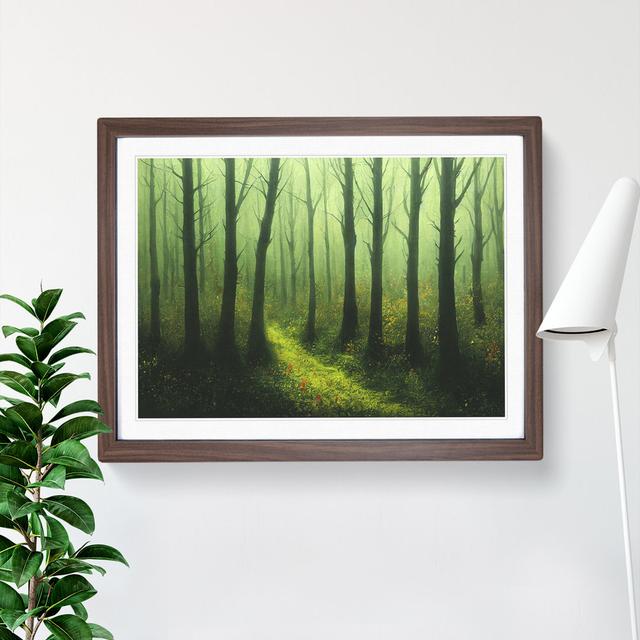 Hypnotic Spring Forest - Picture Frame Graphic Art Alpen Home Frame Colour: Walnut, Size: 46cm H x 64cm W x 2cm D on Productcaster.