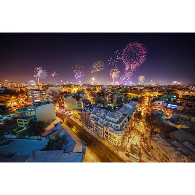 Varna Cityscape With Fireworks - Wrapped Canvas Print 17 Stories Size: 51cm H x 76cm W on Productcaster.