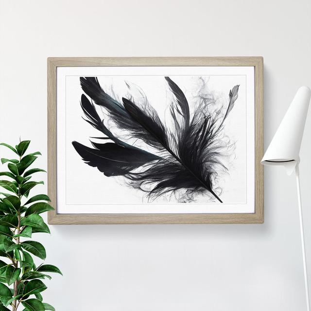 Sumptuous Bird Feathers - Single Picture Frame Print Latitude Vive Size: 46cm H x 64cm W x 2cm D, Frame Colour: Oak Framed on Productcaster.