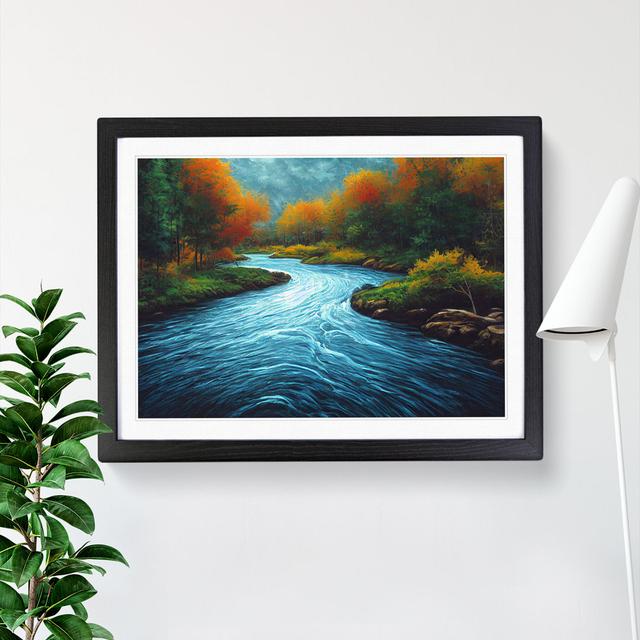 Forest River - Single Picture Frame Print Alpen Home Frame Colour: Black Framed, Size: 34cm H x 46cm W x 2cm D on Productcaster.