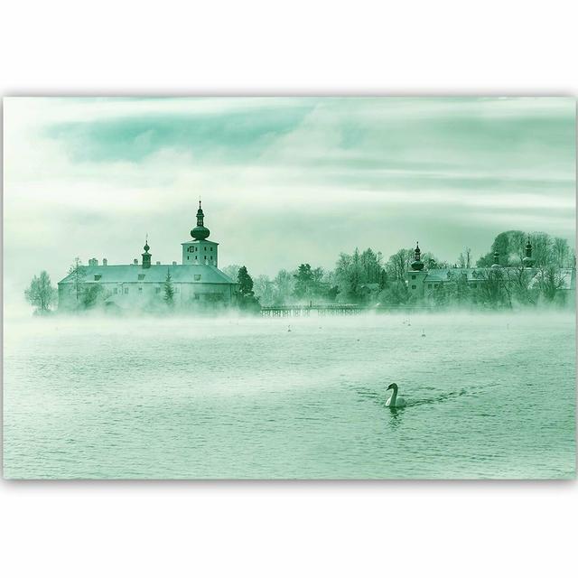 'Misty Lake 3' - Wrapped Canvas Photograph Print Latitude Run Size: 80cm H x 120cm W on Productcaster.