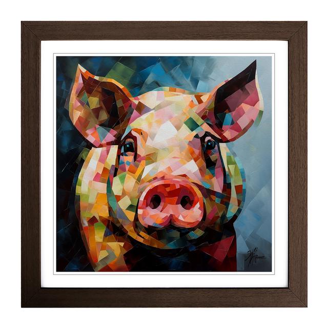 Pig Cubism No.1 - Single Picture Frame Art Prints on Wood Brambly Cottage Frame Colour: Walnut on Productcaster.