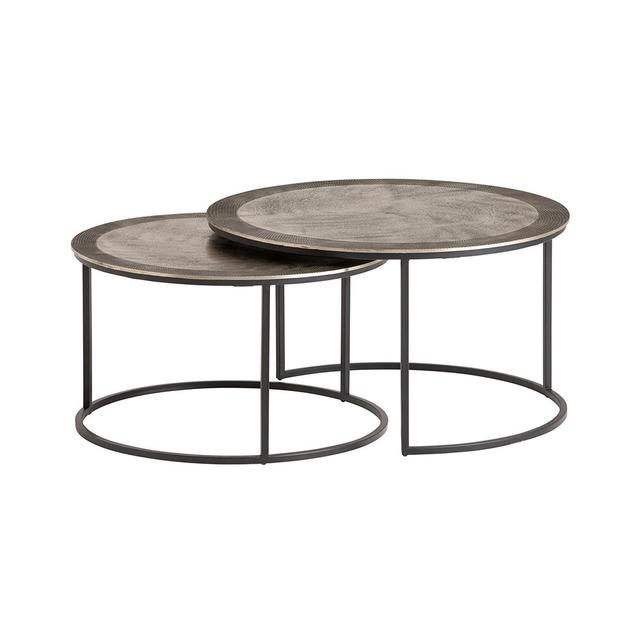 Adae Coffee Table, Set Of 2, Black Antique Williston Forge Colour: Silver on Productcaster.