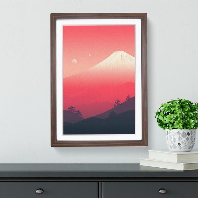 Mount Fuji Minimalism No.3 - Single Picture Frame Print on Wood Alpen Home Frame Colour: Walnut, Size: 34cm H x 25cm W x 2cm D on Productcaster.