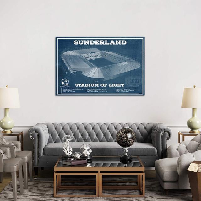 Sunderland Stadium Of Light by Cutler West - Print on Canvas East Urban Home Frame Option: No Frame, Size: 66.04cm H x 101.6cm W x 3.81cm D on Productcaster.