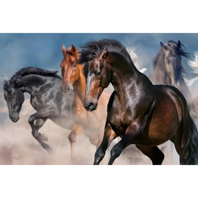 Horse Portrait in Herd by Callipso - Wrapped Canvas Photograph Natur Pur Size: 81cm H x 122cm W on Productcaster.