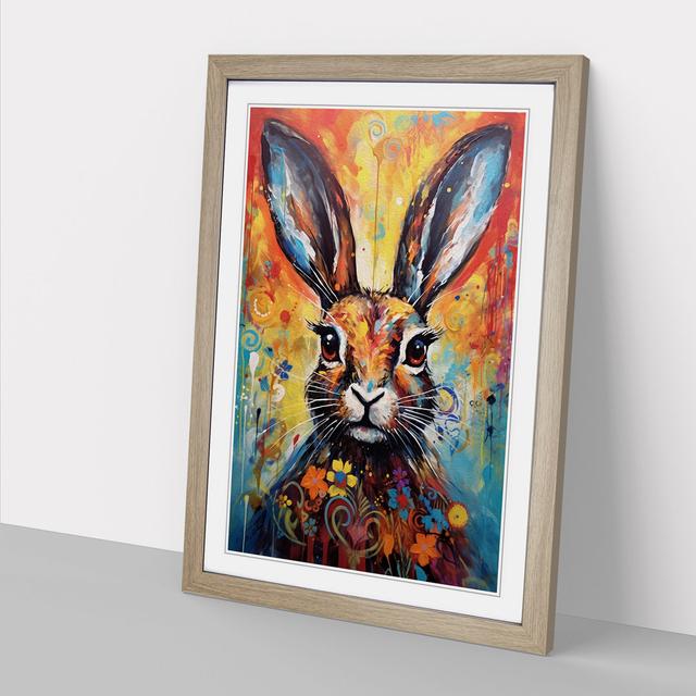 Hare Impressionism - Print Brambly Cottage Format: Oak, Size: 64cm H x 46cm W x 2cm D on Productcaster.