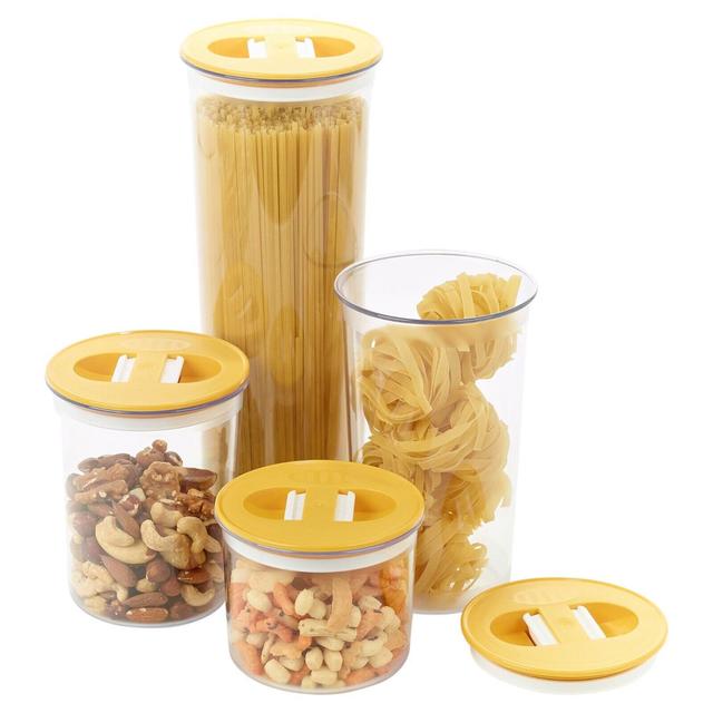 Glass Canister - Set of 4 Brambly Cottage Colour: Yellow on Productcaster.