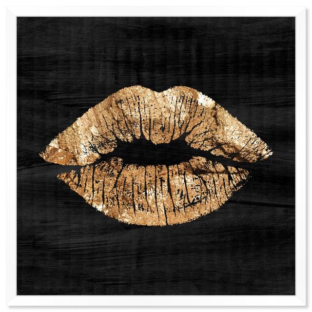 Solid Kiss Night Square by Oliver Gal - Graphic Art Print East Urban Home Format: White Framed Paper, Size: 55.88cm H x 55.88cm W x 3.05cm D on Productcaster.