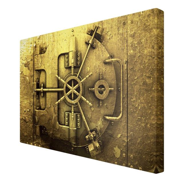 Golden Safe Graphic Art Print on Canvas East Urban Home Size: 90cm L x 60cm W on Productcaster.