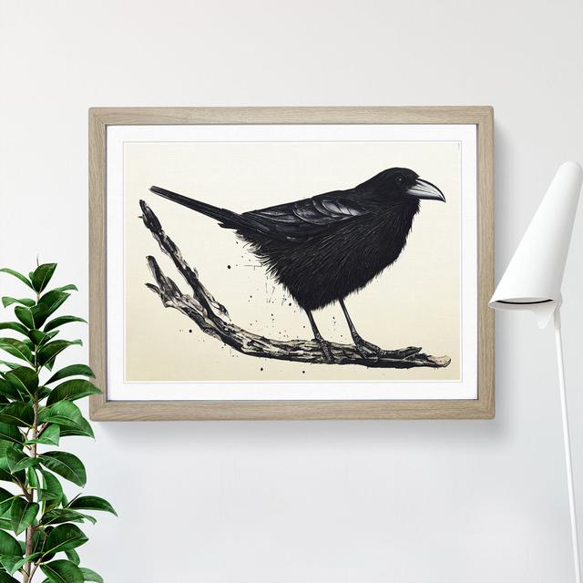 Crow Bird Splash Vol.1 - Single Picture Frame Print ClassicLiving Size: 34cm H x 46cm W x 2cm D, Frame Colour: Oak on Productcaster.