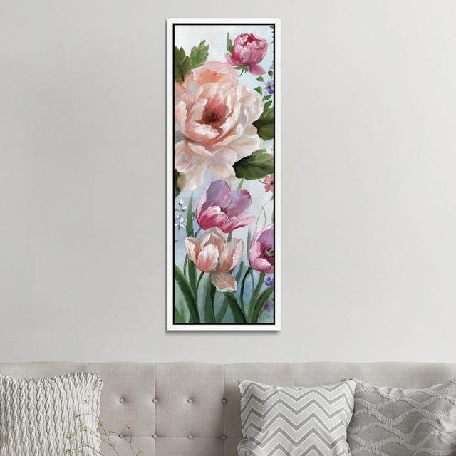 Romantic Botanical I - Print Fleur De Lis Living Size: 152.4cm H x 50.8cm W x 3.81cm D, Format: White Framed on Productcaster.