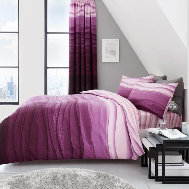 Amber-Jane Microfibre Duvet Cover Set Metro Lane Colour: Purple, Size: Single - 1 Standard Pillowcase on Productcaster.