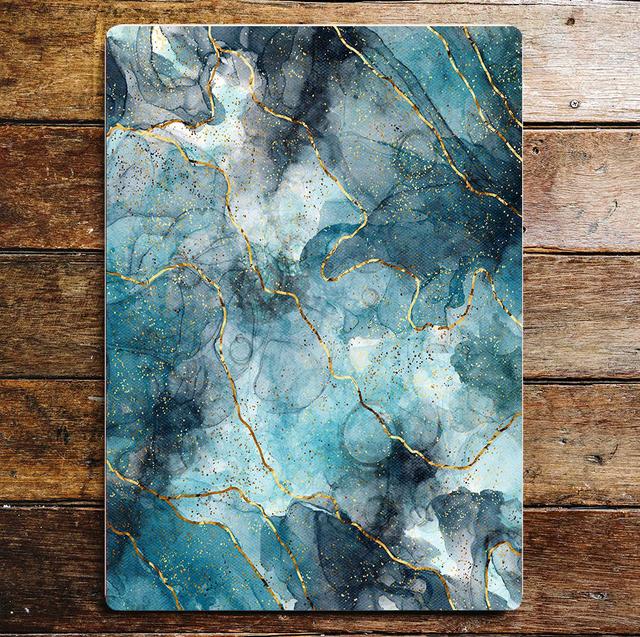 Blue Gold Marble Style Wall Décor East Urban Home Size: 25cm H x 20cm W on Productcaster.