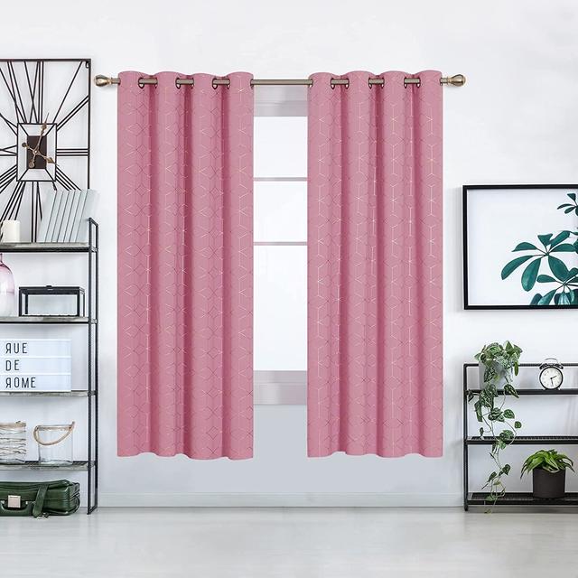 Malone Room Darkening Thermal Curtain (Set of 2) Fairmont Park Colour: Pink, Panel Size: Width 117 x Drop 183cm on Productcaster.