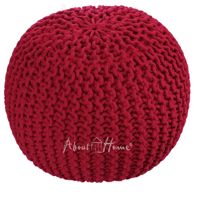 Cotton Knitted Classic Bean Bag ABOUT HOME Upholstery Colour: Red on Productcaster.