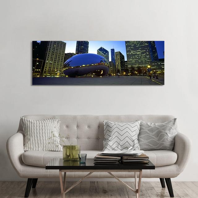 Buildings In A City, Cloud Gate, Millennium Park, Chicago, Cook County, Illinois, USA by Panoramic Images - Wrapped Canvas Panoramic Print Latitude Ru on Productcaster.