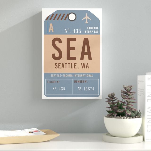 Seattle Luggage Tag - Typography Print East Urban Home Size: 38cm H x 25cm W x 4cm D, Format: Wrapped Canvas on Productcaster.