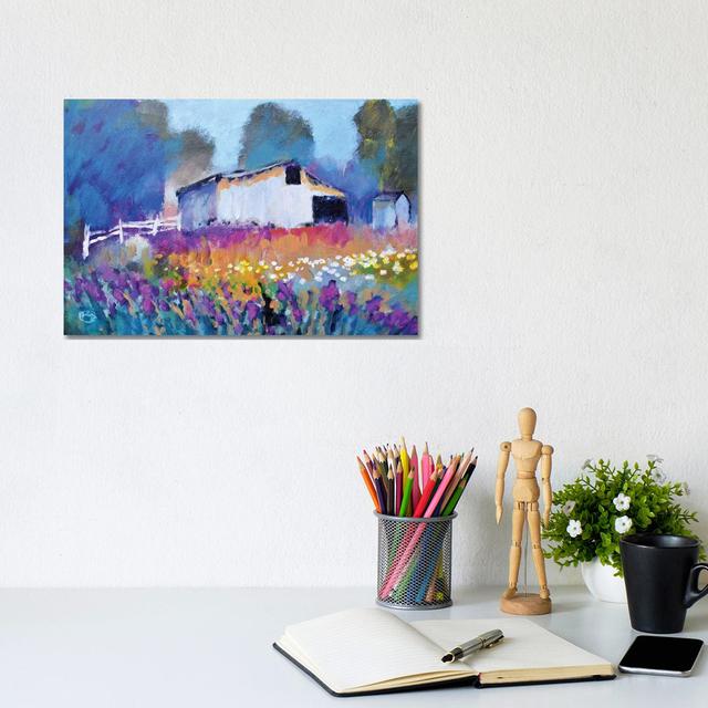 Barn With Iris II by Kip Decker - Wrapped Canvas Gallery-Wrapped Canvas Giclée ClassicLiving Size: 20.32cm H x 30.48cm W on Productcaster.