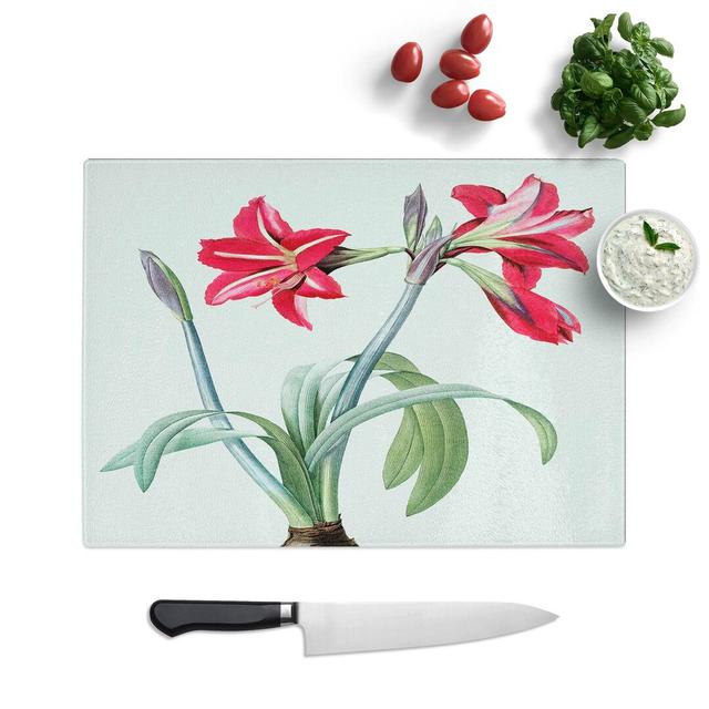 Tempered Glass Brazilian Amaryllis Flowers Chopping Board East Urban Home Size: 39 cm W x 28.5 cm L on Productcaster.