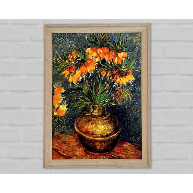 Van Gogh Fritillaries In A Copper Vase - Einzelner Bilderrahmen Kunstdrucke Bright Star Größe: 84,1 cm H x 59,7 cm B x 1,5 cm T on Productcaster.