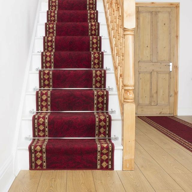 Allenstown Looped Red Stair Runner Rosalind Wheeler Rug Size: Runner 660cm x 120cm on Productcaster.