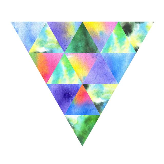 Watercolour Triangle by Olgamoopsi - Wrapped Canvas Painting Metro Lane Size: 51cm H x 51cm W on Productcaster.