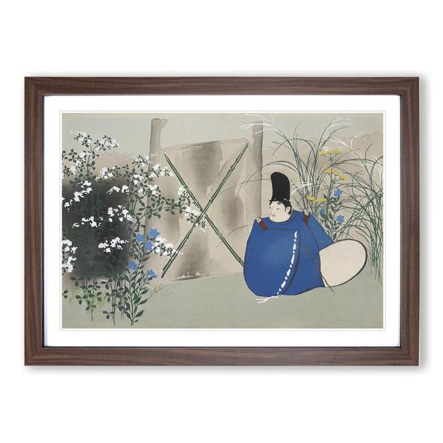 Man Sat in the Garden by Kamisaka Sekka - Picture Frame Painting East Urban Home Frame Option: Walnut Framed, Size: 36cm H x 48cm W x 2cm D on Productcaster.