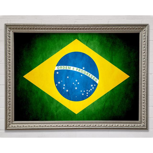 Brazillian Flag Framed Print Williston Forge Size: 59.7cm H x 84.1cm W on Productcaster.