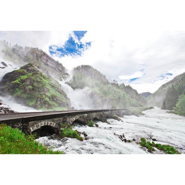 Latefoss Waterfall by RobertSzaban - Wrapped Canvas Print Alpen Home Size: 81cm H x 122cm W on Productcaster.