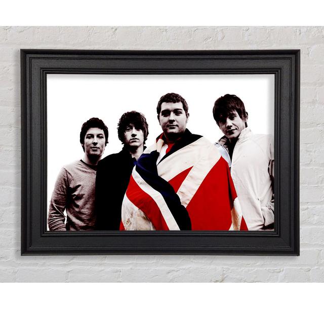 Arctic Monkeys British Flag B N W - Single Picture Frame Art Prints Ebern Designs Size: 100cm H x 141.4cm W x 8cm D on Productcaster.