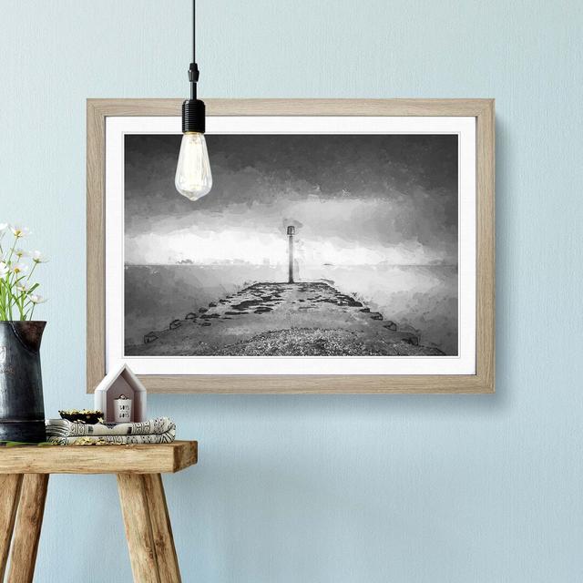 Sea View from Weymouth Dorset in Abstract - Picture Frame Graphic Art Print East Urban Home Size: 60cm H x 91cm W x 2cm D, Frame Option: Oak on Productcaster.