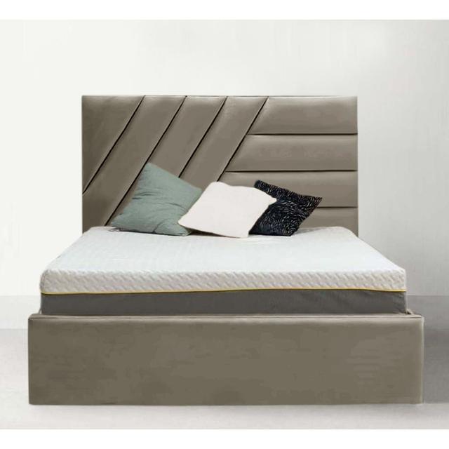 Eleonora Bed Ebern Designs Colour: Grey, Size: Double (4'6) on Productcaster.