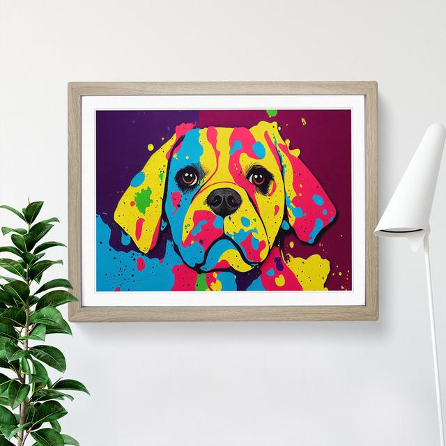 Painted Dog Vol.5 Abstract - Picture Frame Graphic Art Marlow Home Co. Size: 34cm H x 46cm W x 2cm D, Format: Oak Framed on Productcaster.