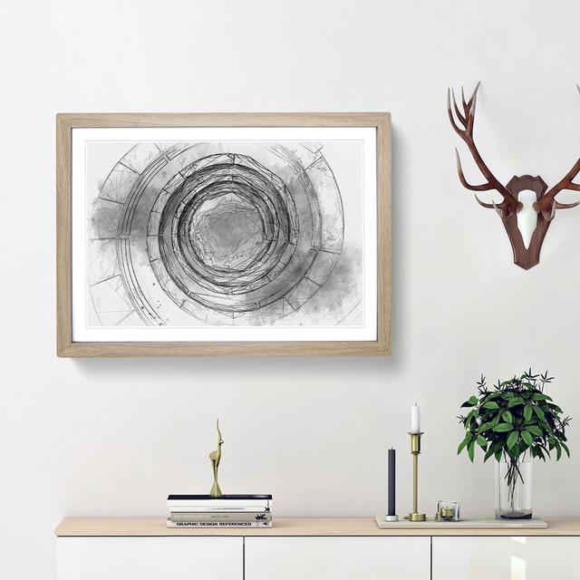 Spiral to the Sky Sketch - Picture Frame Graphic Art Print East Urban Home Frame Option: Oak Framed, Size: 36cm H x 48cm W x 2cm D on Productcaster.