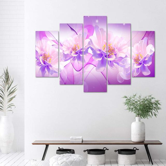 Canvas Print Flowers Purple Nature Ebern Designs Size: 100cm H x 200cm W on Productcaster.