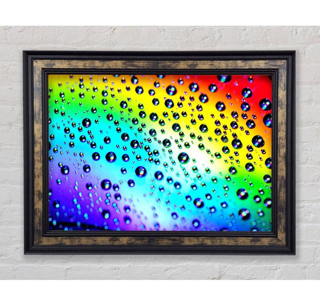 Gerahmtes Wandbild Rainbow Raindrops Perspections Größe: 42 cm H x 59,7 cm B x 8 cm T, Format: Gold/Schwarz Gerahmtes Papier on Productcaster.