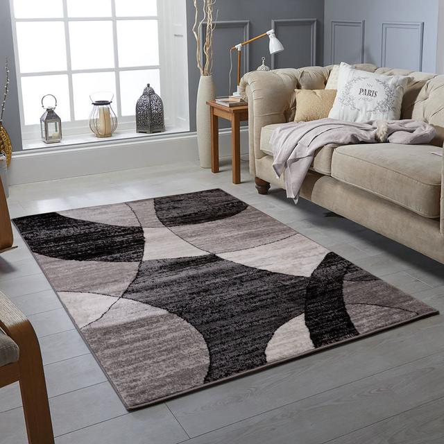 Barrero Geometric Machine Woven Grey Area Rug Metro Lane Rug Size: Rectangle 120 x 170cm on Productcaster.