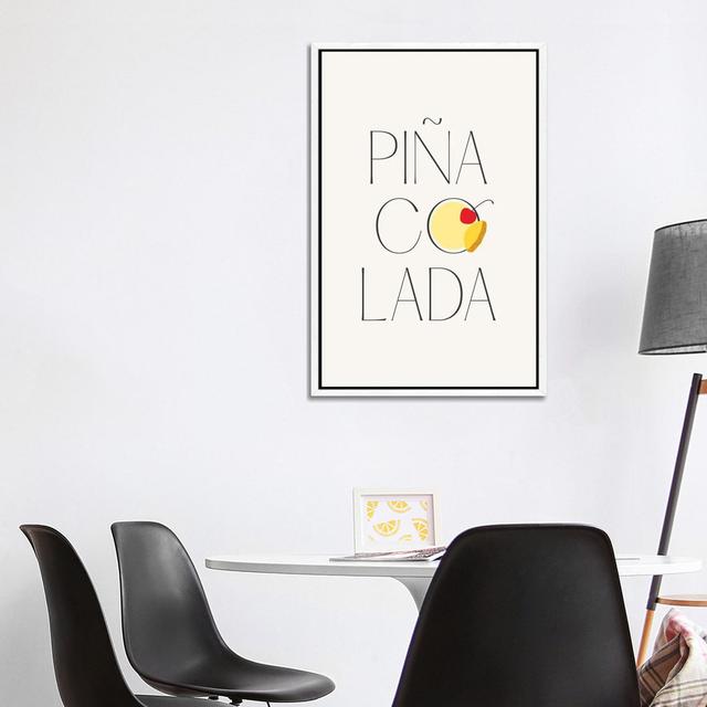 Pina Colada Cocktail by Mambo Art Studio - Gallery-Wrapped Canvas Giclée on Canvas Happy Larry Format: White Framed, Size: 101.6cm H x 66.04cm W on Productcaster.